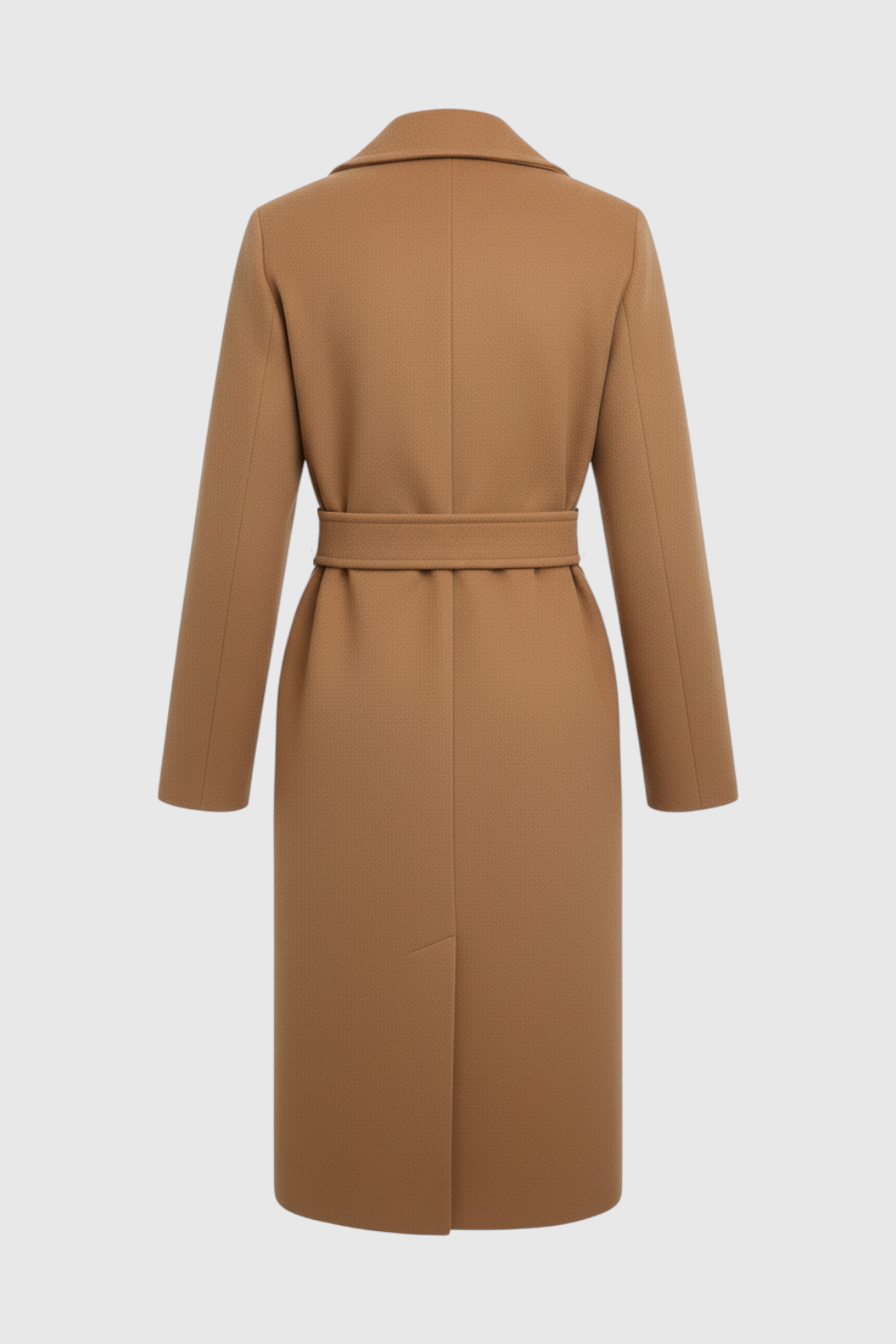 Cappotto Lungo con Cintura | Collo a V, Chiusura con Bottone, Slim Fit