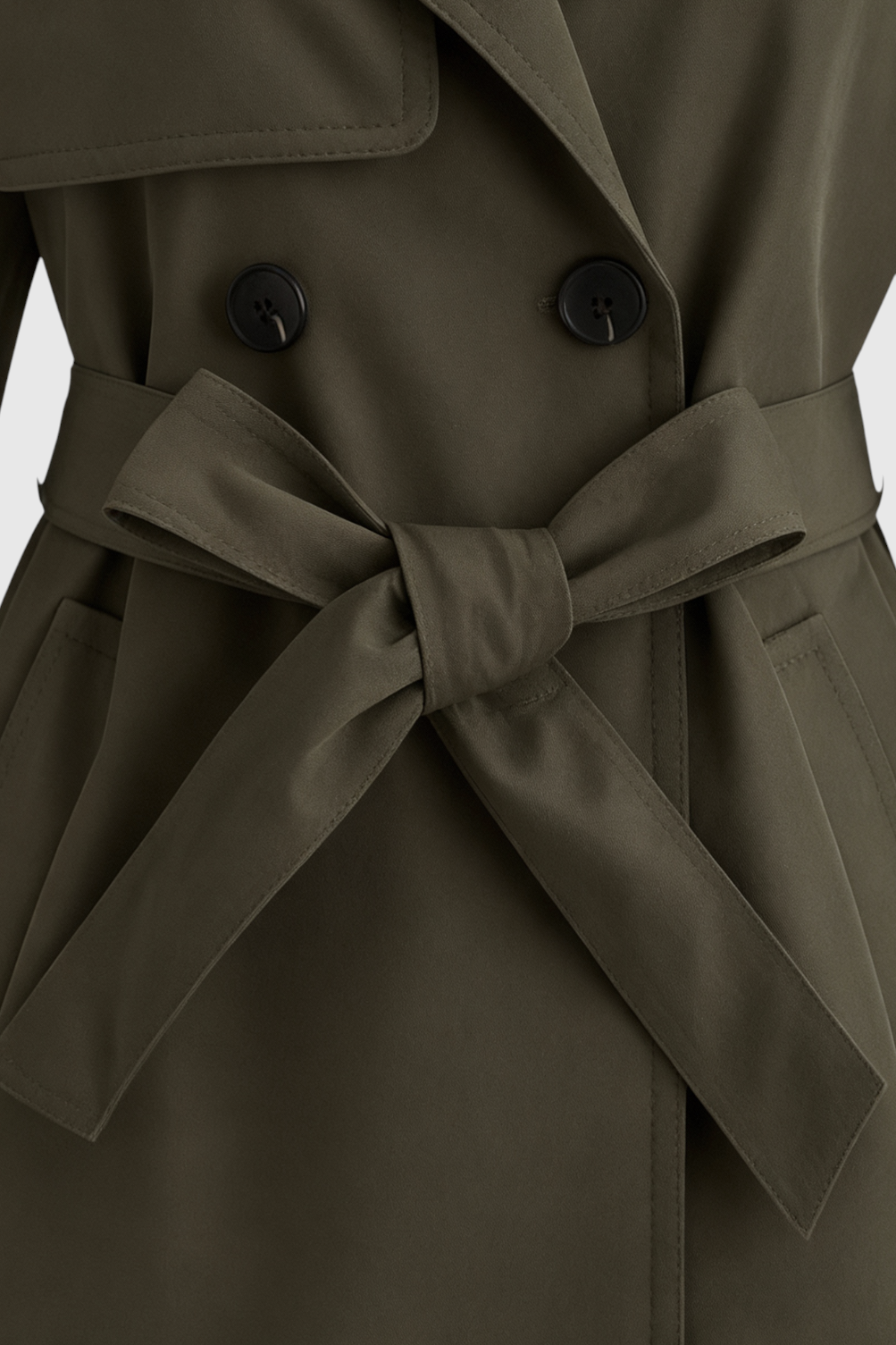 Trench Coat Lungo | Doppio Petto, Cintura, Pannello Tempesta