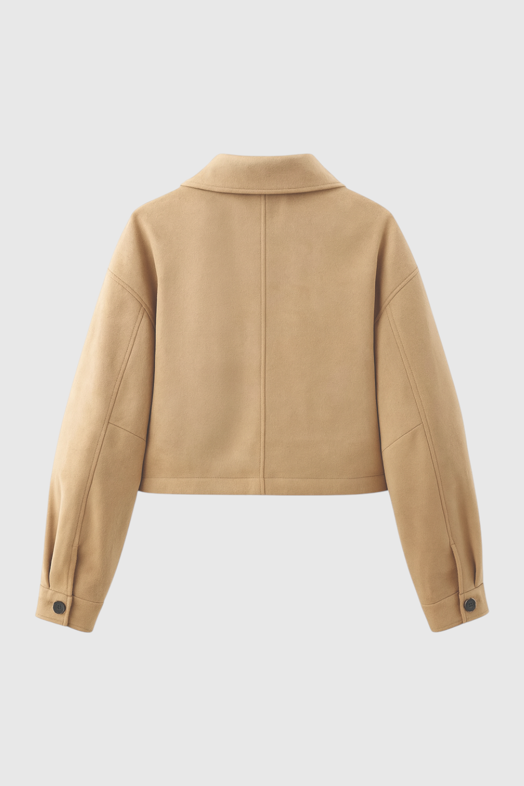 Giacca Cropped Effetto Suede | Bottoni Frontali | Collo Ribassato