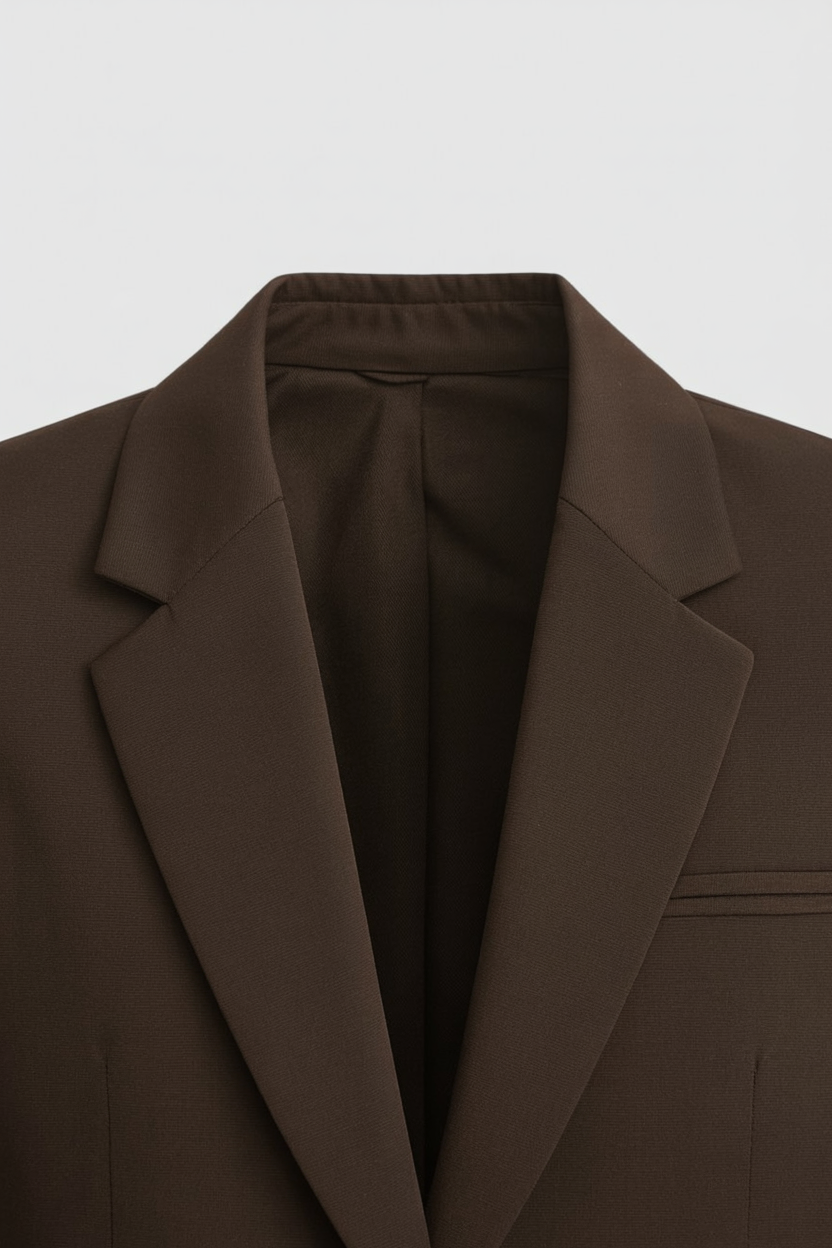 Blazer Unpannato | A Un Bottone | Collo Rettangolare | Fit Sportivo