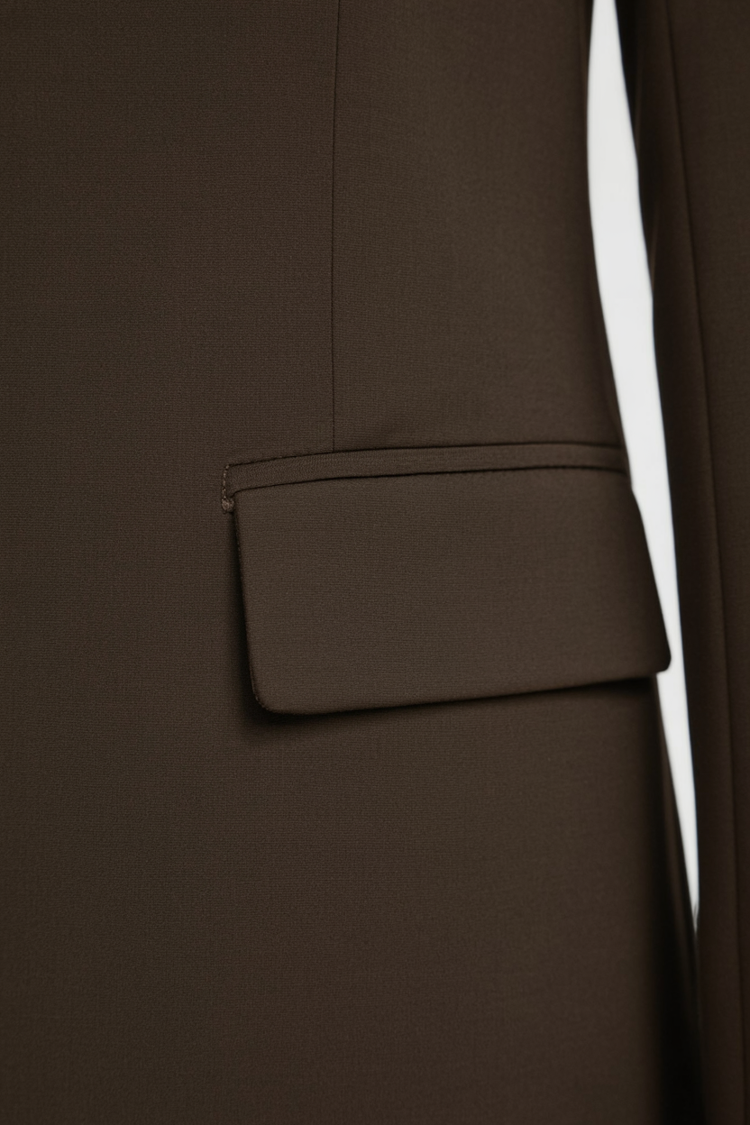 Blazer Unpannato | A Un Bottone | Collo Rettangolare | Fit Sportivo