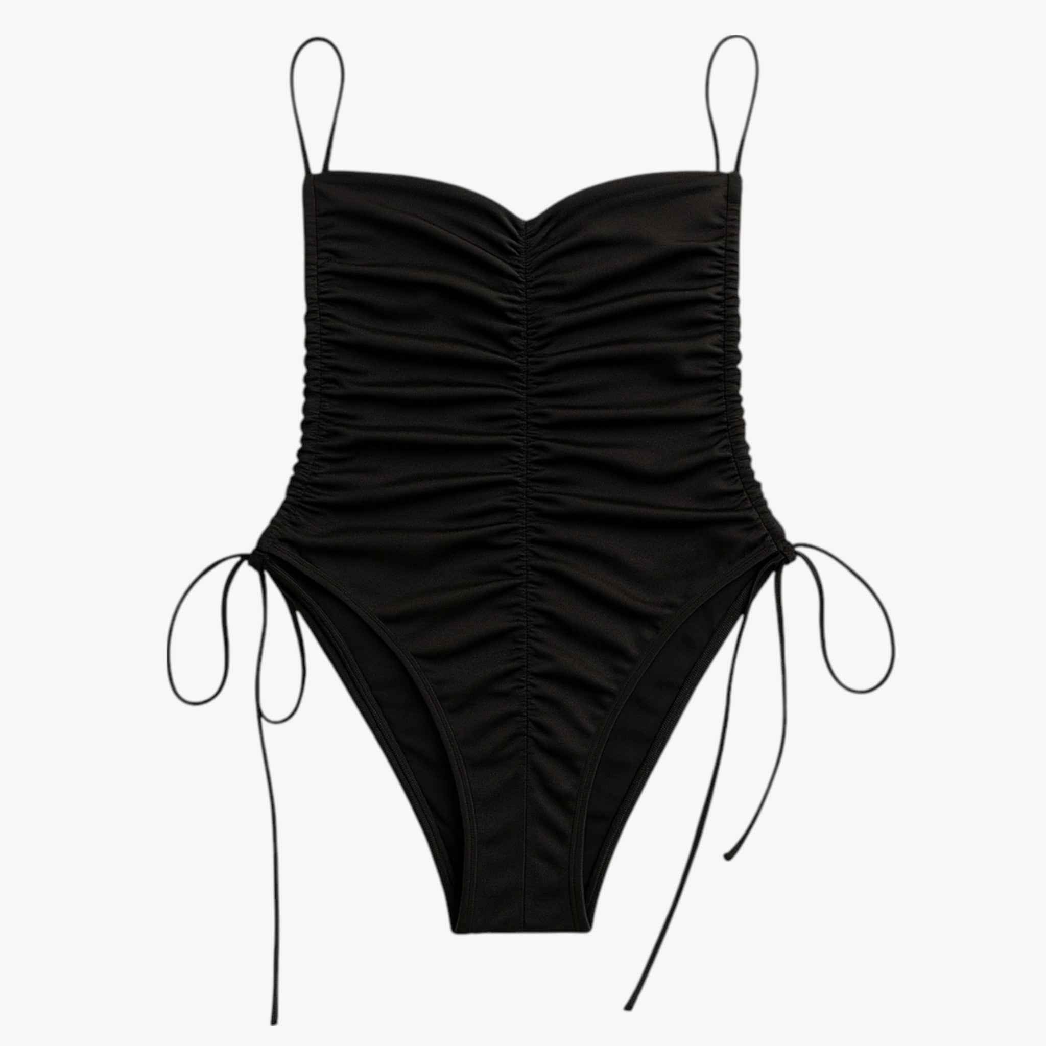 Costume Intero Strapless Arricciato | Laccetti Regolabili