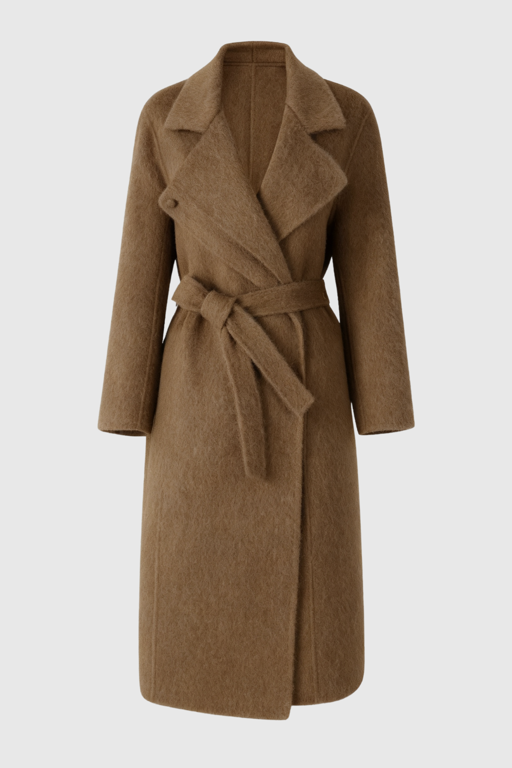 Cappotto Lungo con Belt | Collo Sciarpa | Fit A-Linea