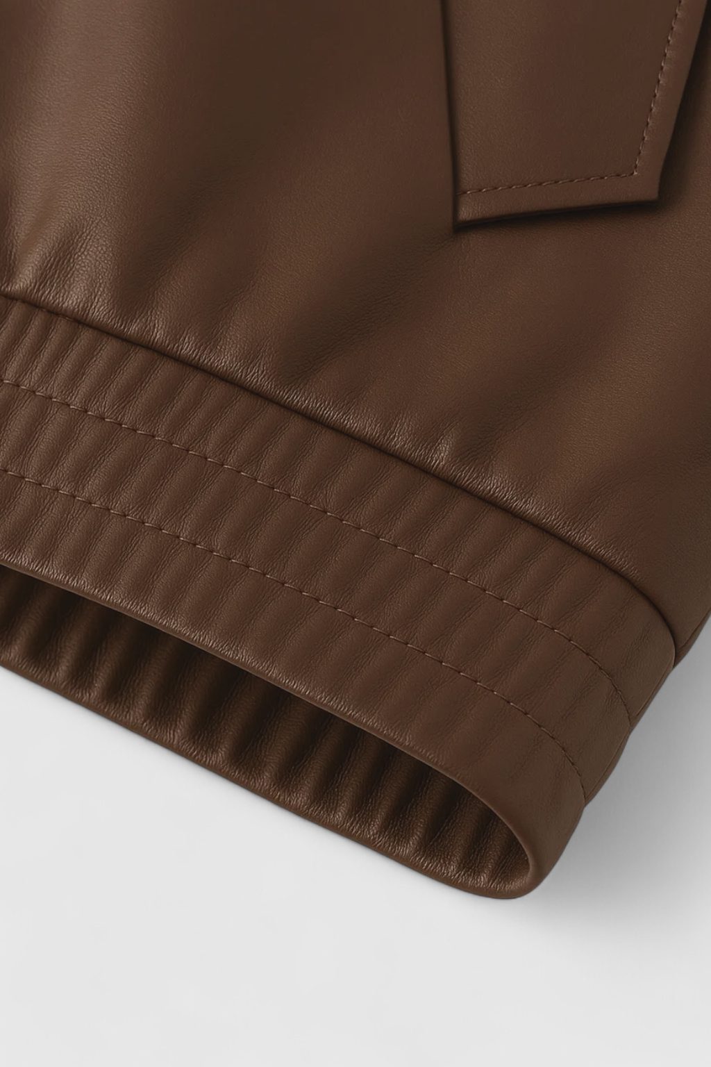 Giacca Corta in Pelle Sintetica Ombra | Zip Front e Fit Strutturato