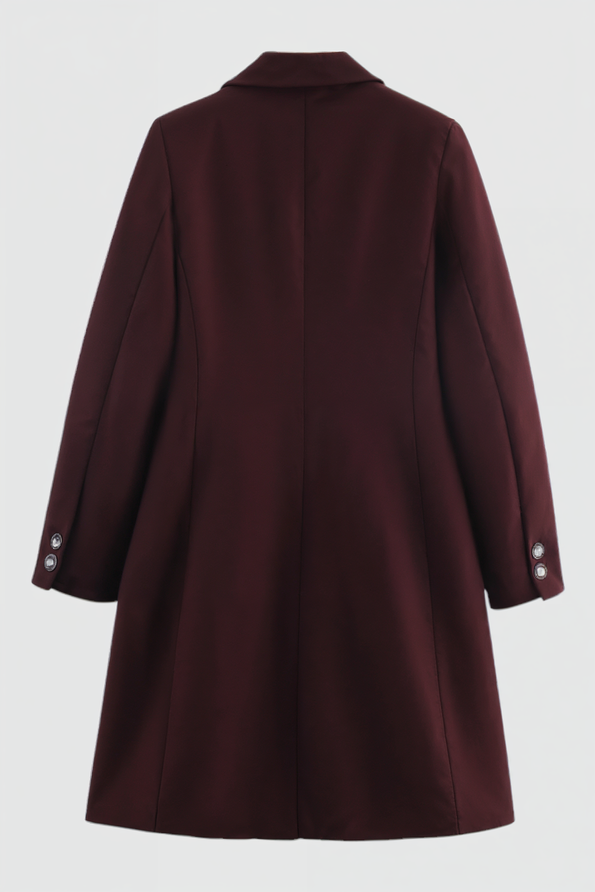 Cappotto Lungo Collo Scollo a V | Bottoni Frontali, Fit Regolare, Lungo