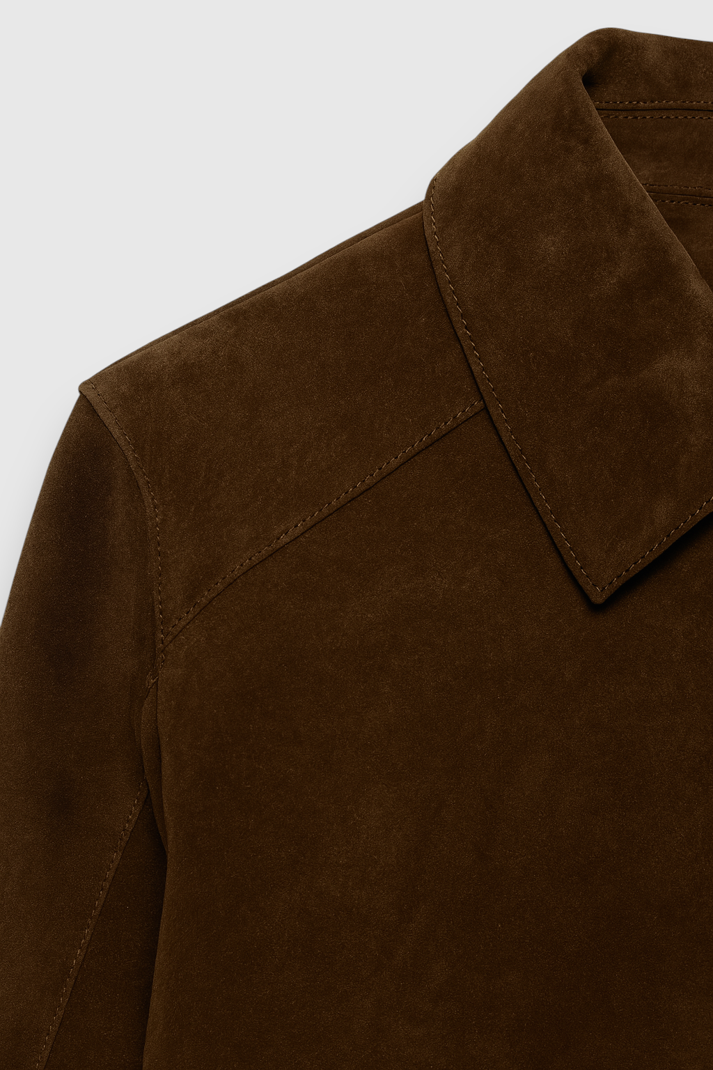 Giacca Zip Effetto Suede | Fit Cropped, Collo a Punta, Tasche Zip