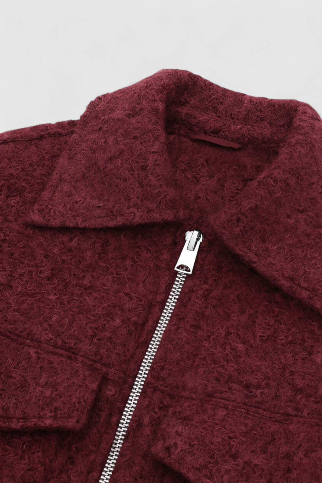 Giacca Zip Tessuta | Collo Alto, Tasche a Falda, Fit Corto
