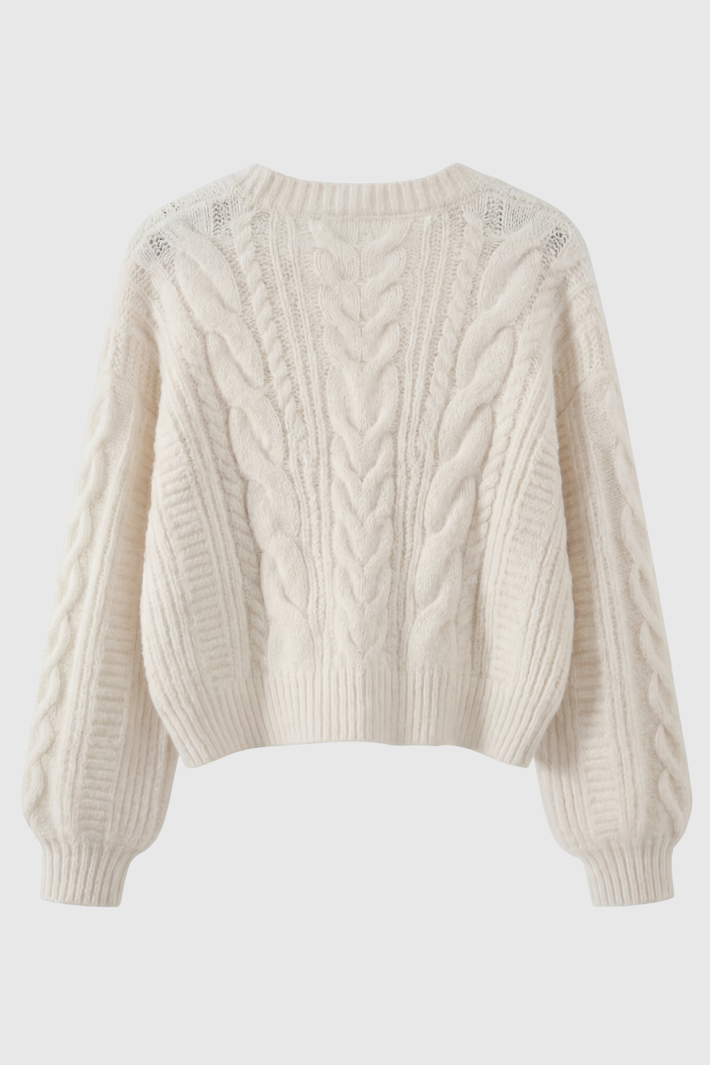 Cardigan V-Neck in Maglia a Treccia | Chiusura con Bottoni | Vestibilità Relaxed
