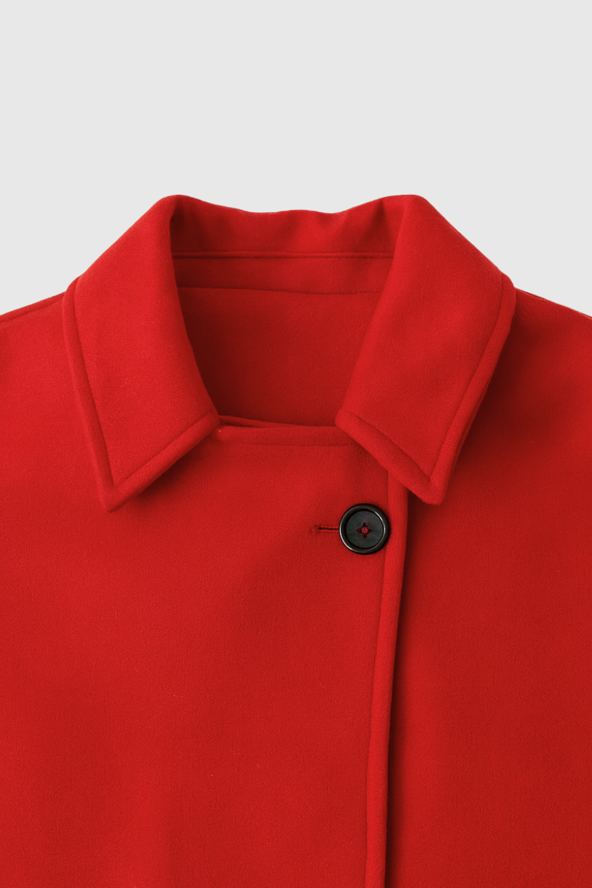 Cappotto Sottile | Collo Abbassato | Vestibilità Comoda | Bottoni Frontali