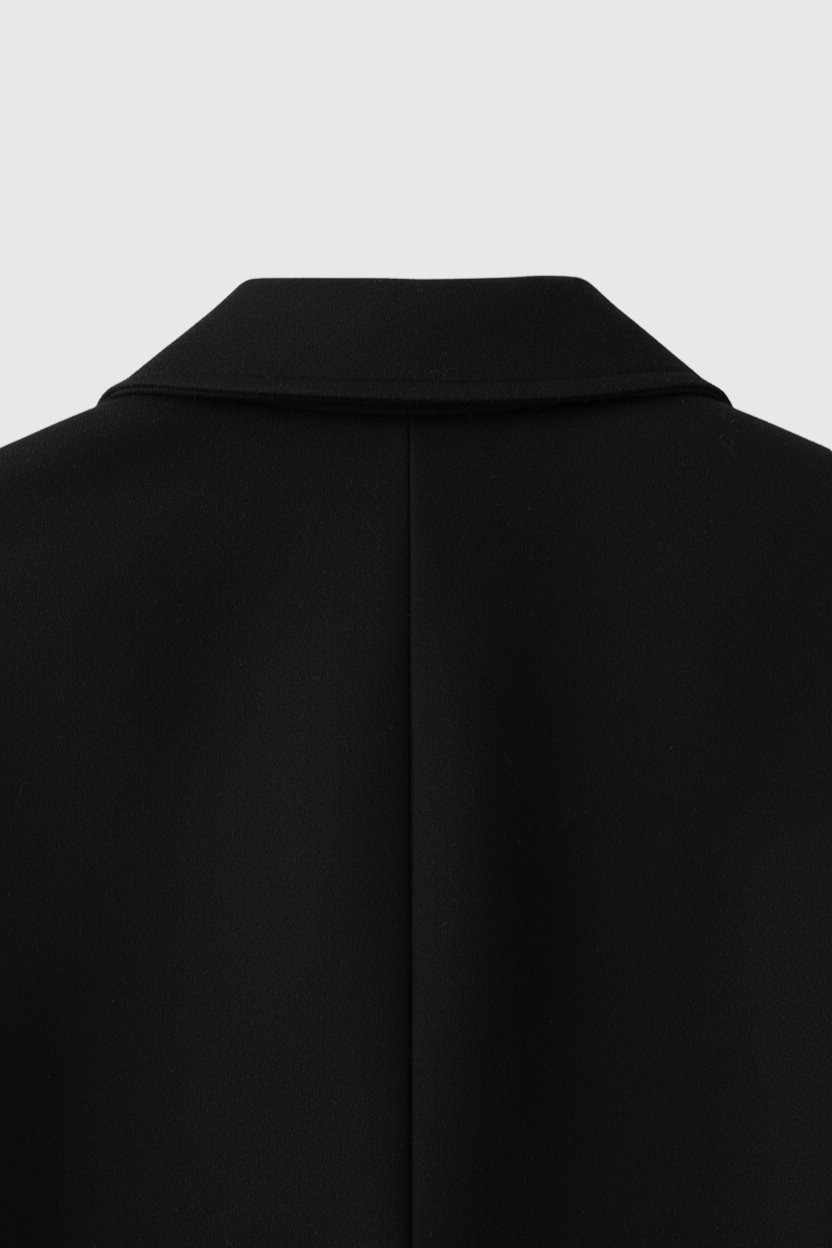 Cappotto Lungo Relaxed | Unico Petto, Tasche con Bottoni, Linea Minimal
