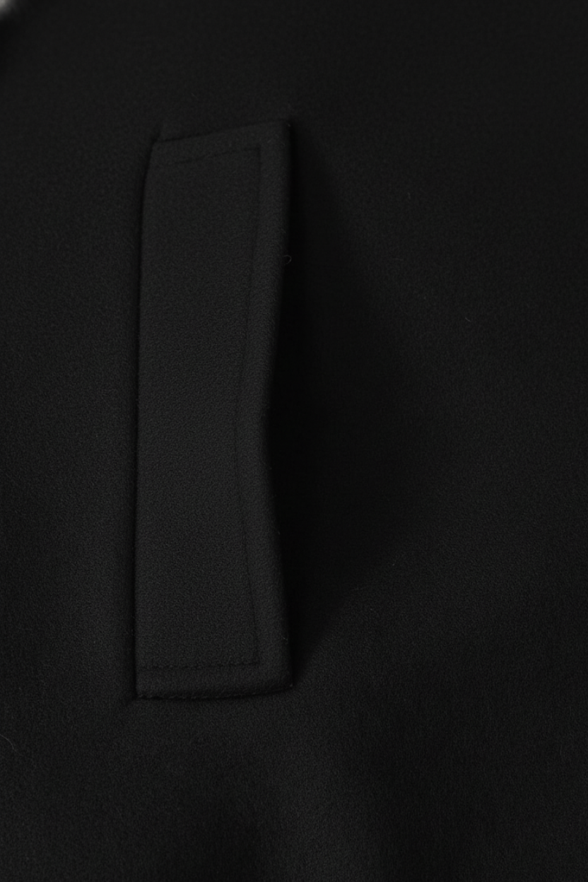 Cappotto Lungo Relaxed | Unico Petto, Tasche con Bottoni, Linea Minimal