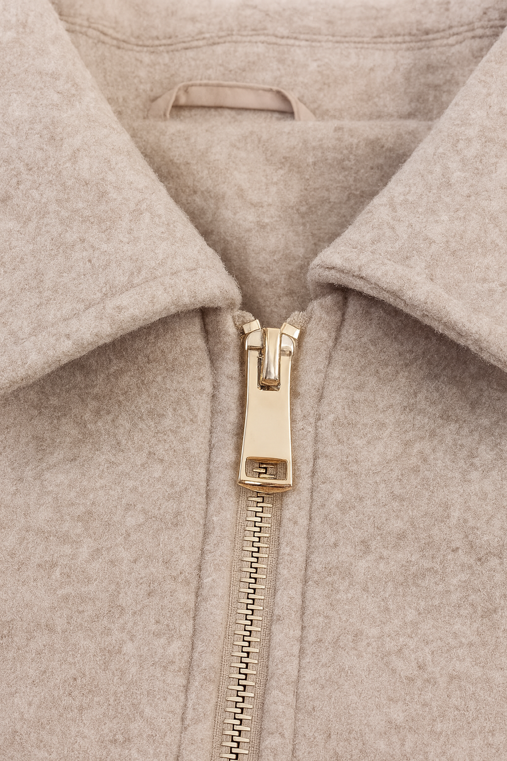 Giacca Zip Morbida | Shacket con Collare, Tasche a Falda