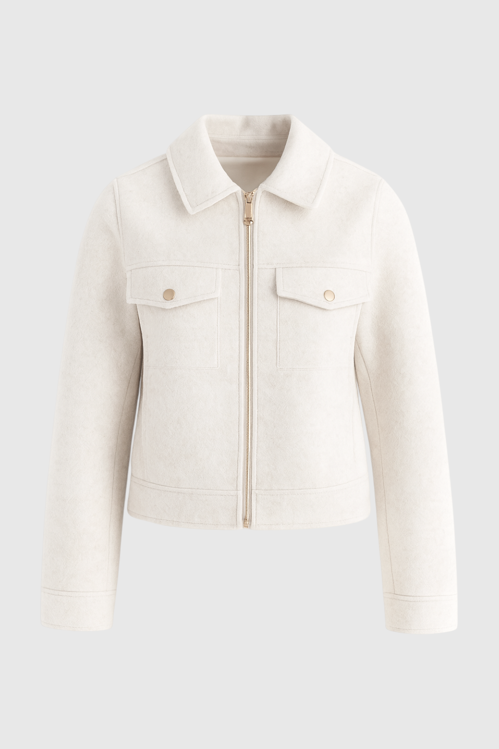 Giacca Zip Morbida | Shacket con Collare, Tasche a Fazzoletto