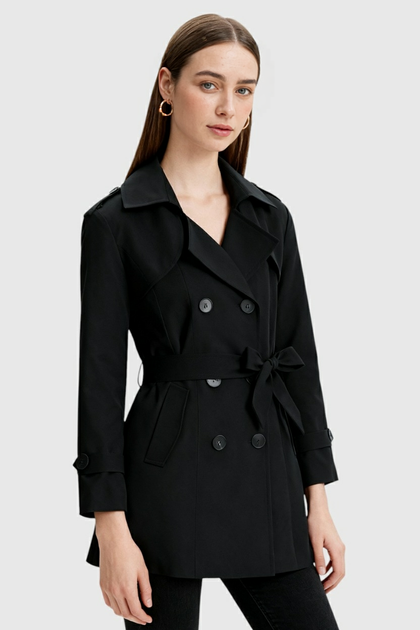 Trench Coat Lungo | Vita Beltata, Doppio Petto, Slim Fit