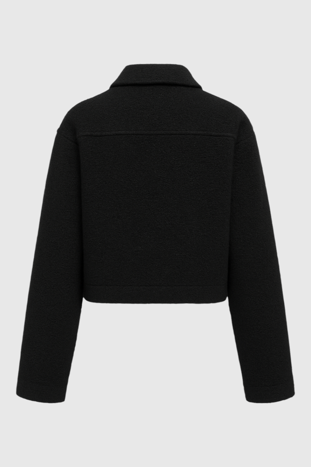 Giacca Zip Tessurizzata | Collo Alto, Cropped Fit, Dettaglio Tasca