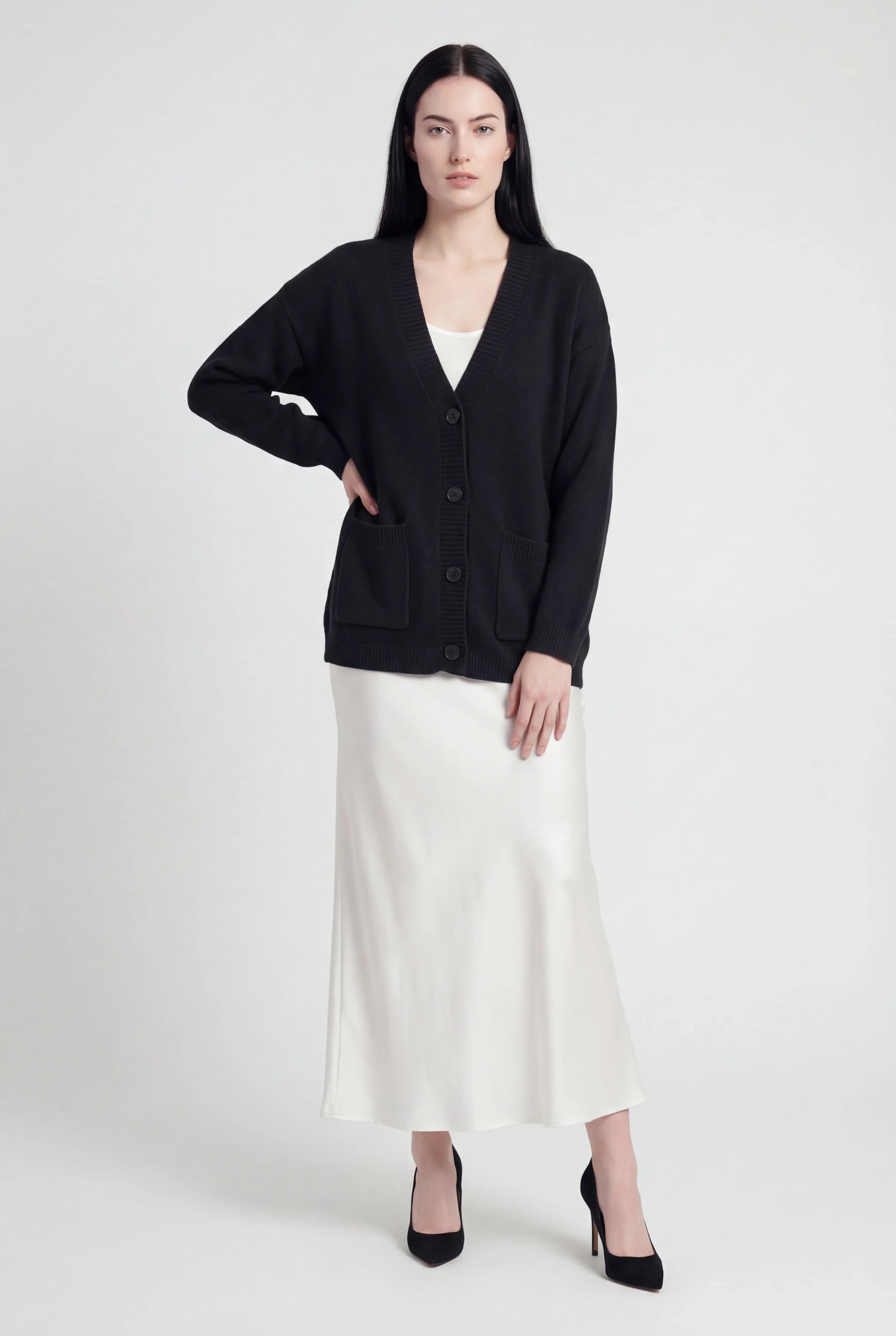 Cardigan V-Neck | Button Front Maniche Lunghe Fit Regular