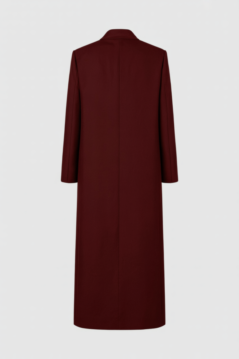 Cappotto Lungo Doppio Petto | Collo Ribassato | Maniche Tre Quarti
