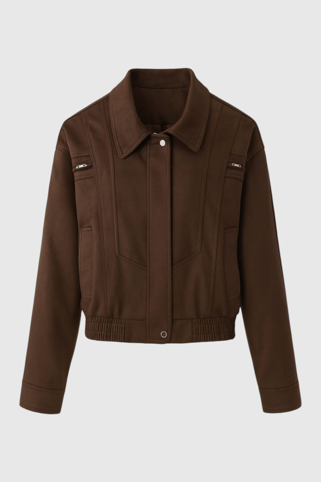 Giacca Bomber Effetto Suede | Zip Frontale | Tasche Utili