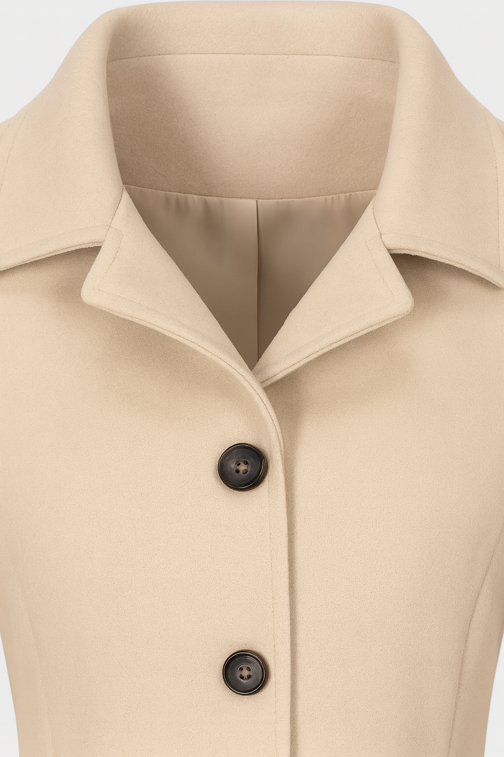 Cappotto Medio con Cintura | Bottoni Frontali, Collo Strutturato