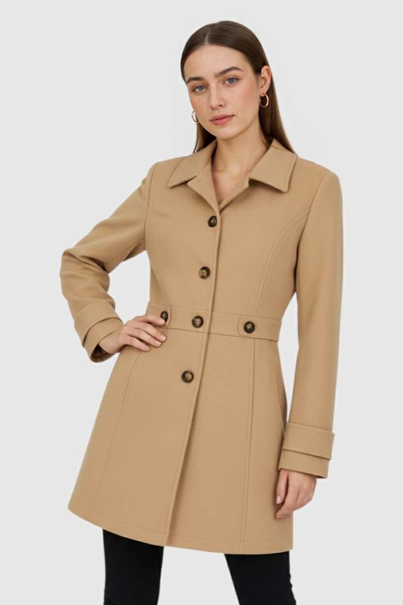 Cappotto Medio Unico | Vita Definita | Bottoni Frontali