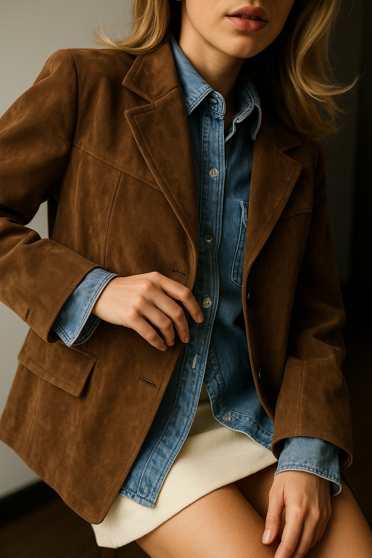 Giacca in Pelle Sintetica | Design a Un Petto | Vestibilità Regolare