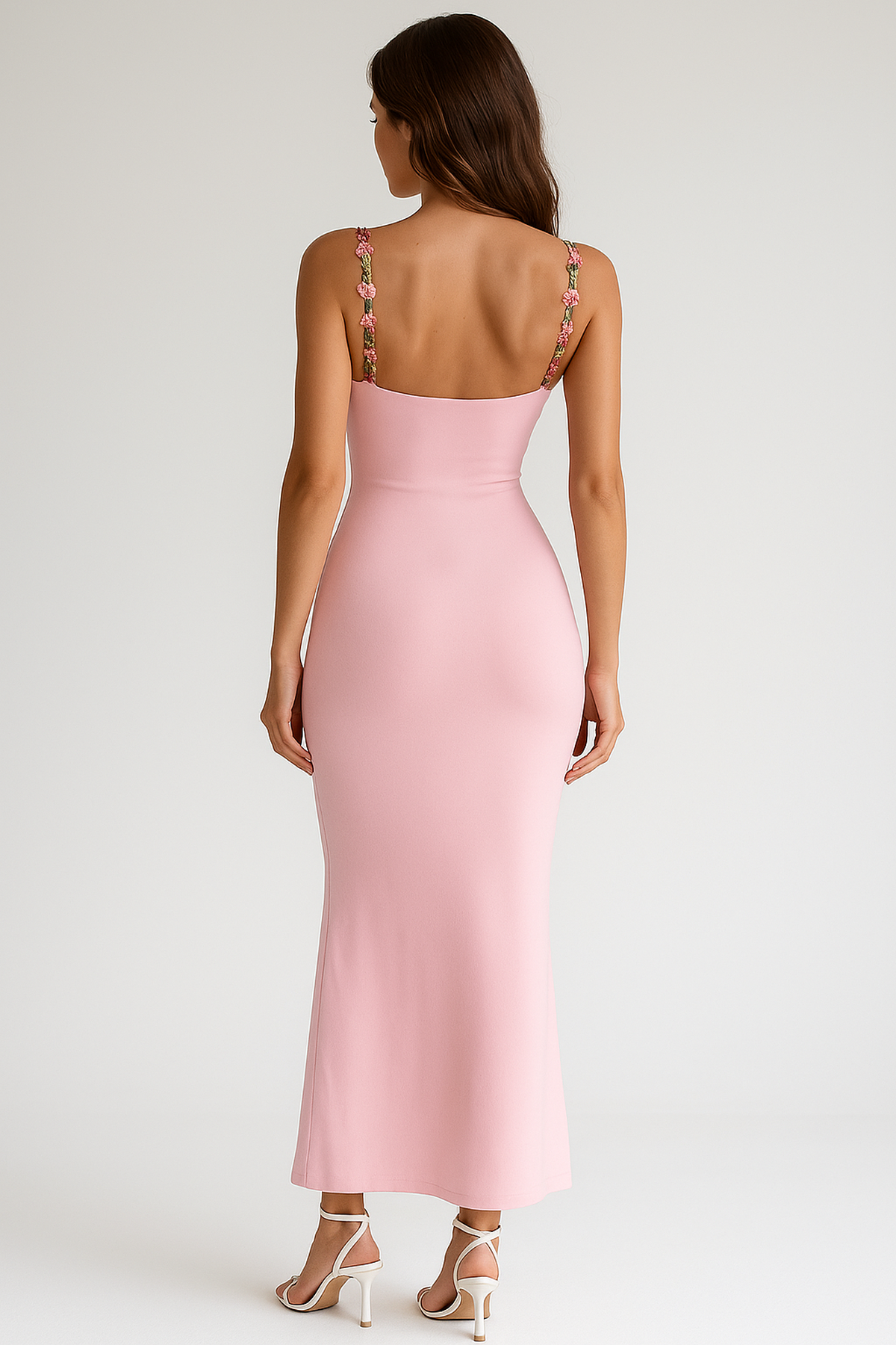 Abito Maxi Bodycon Floreale | Spaghetti Straps | Punto Vita