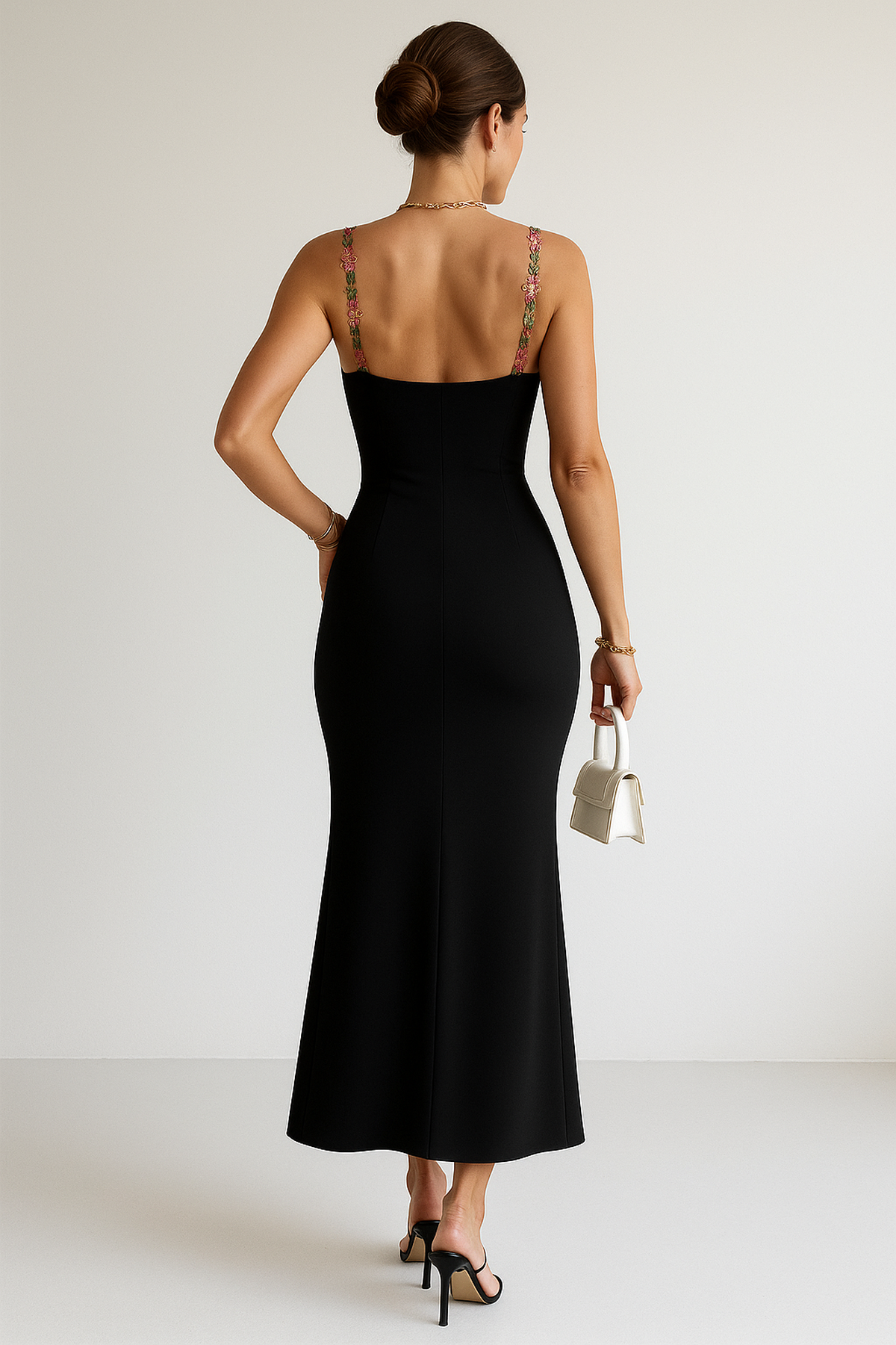 Abito Maxi Bodycon Floreale | Spaghetti Straps | Punto Vita