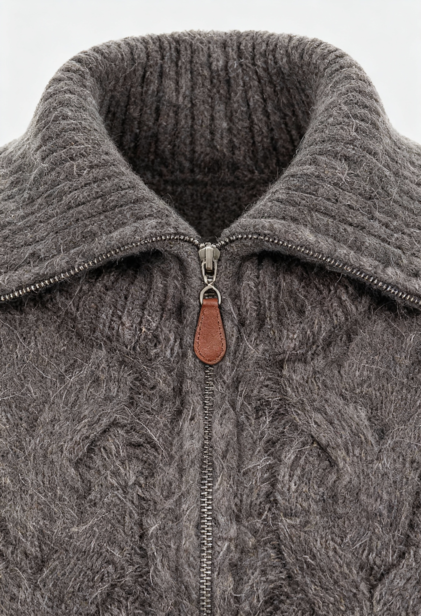 Cardigan Zip in Lana Extra-Pesante | Collo Ribassato | Fit Regolare