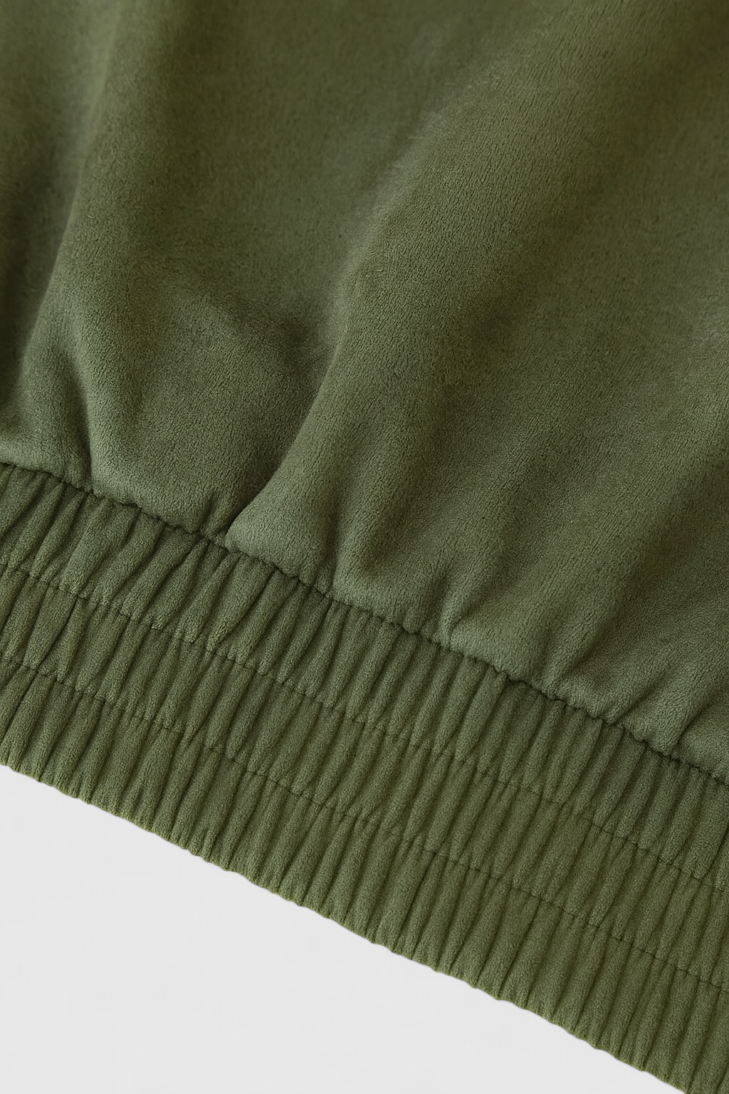 Giacca Bomber Effetto Suede | Zip Front, Vestibilità Relaxed, Orlo a Coste