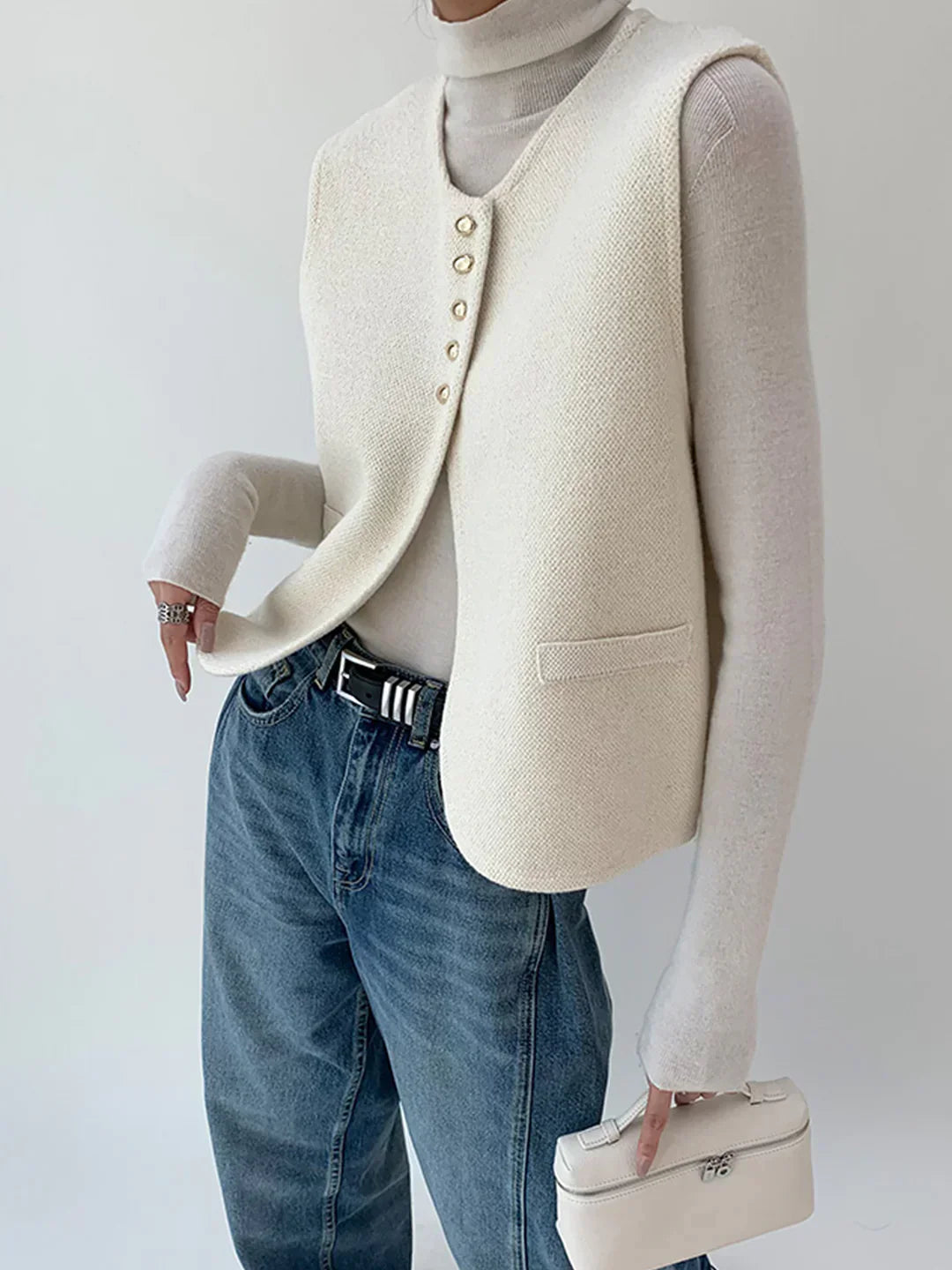 Gilet Maestria in Maglia | Dettaglio Bottoni Oro | Vestibilità Regular