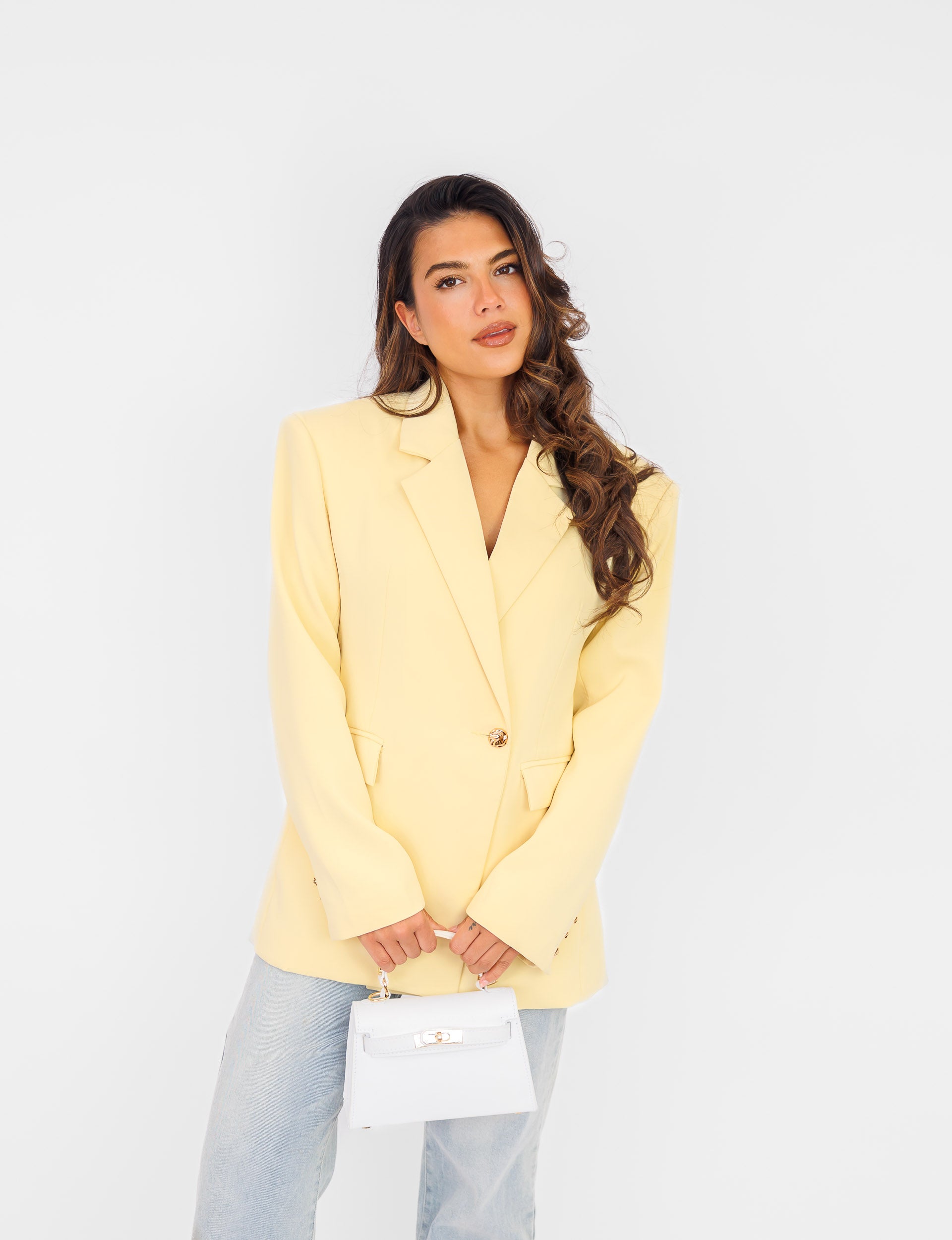 Blazer Lungo Strutturato | Giallo Limone | Taglio Moderno