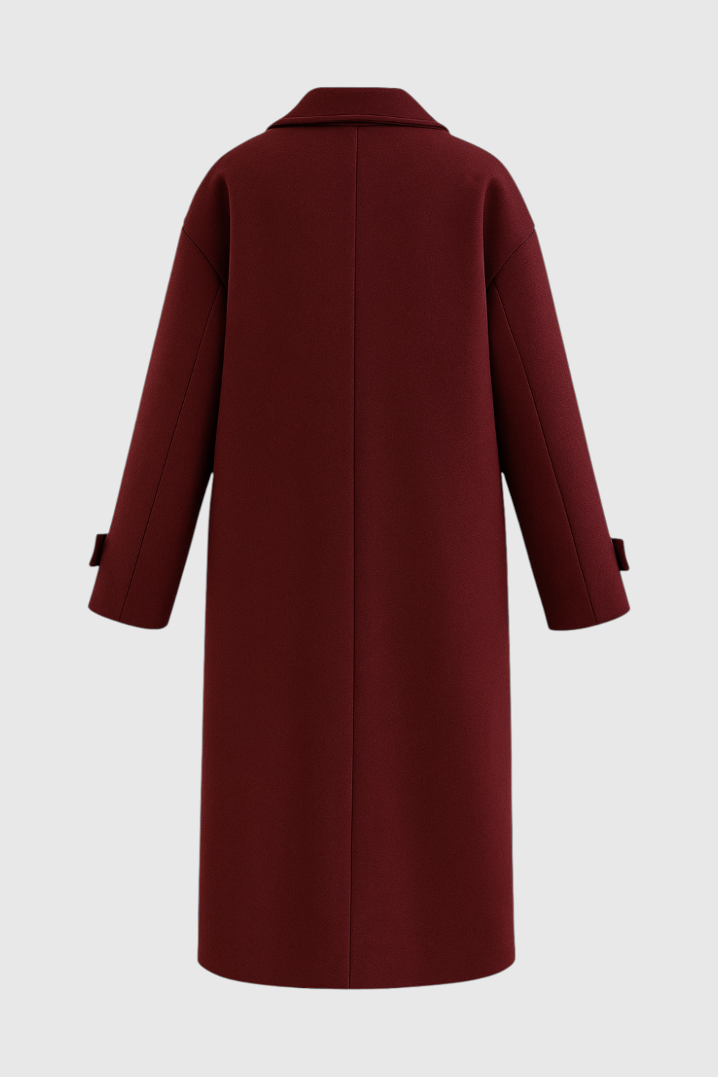 Cappotto Lungo Doppio Petto | Vestibilità Comoda, Revers Notched, Dettaglio Strap
