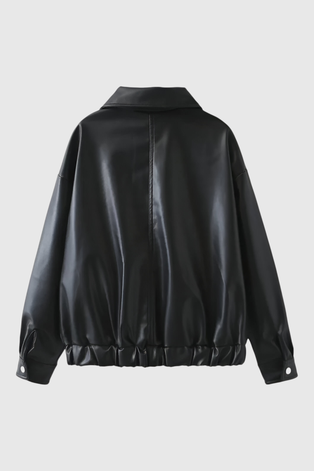 Giacca in Pelle Ecologica | Zip Front e Orlo Elastico