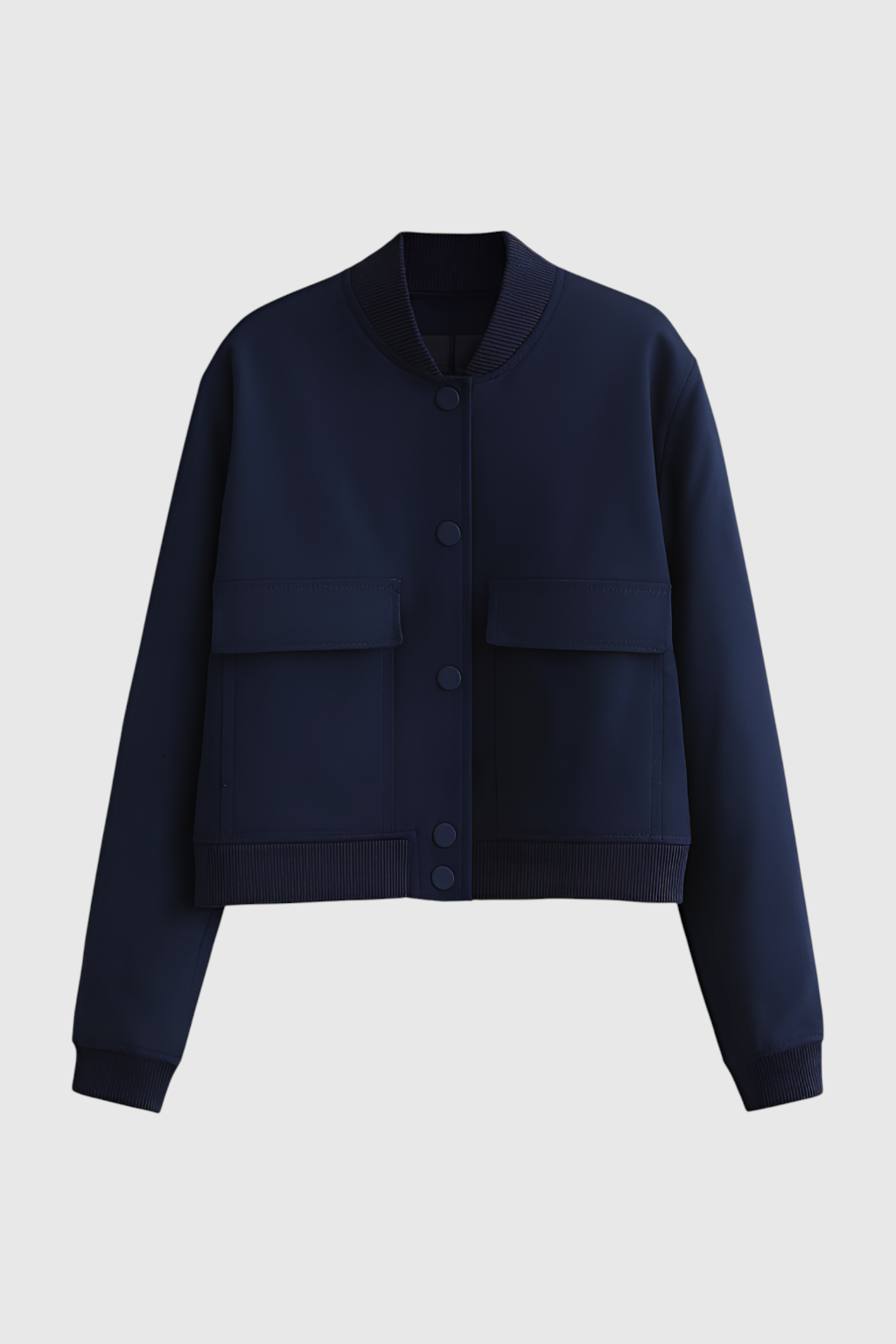 Bomber Jacket Essenza | Collo O Ribbed Button Front Relaxed