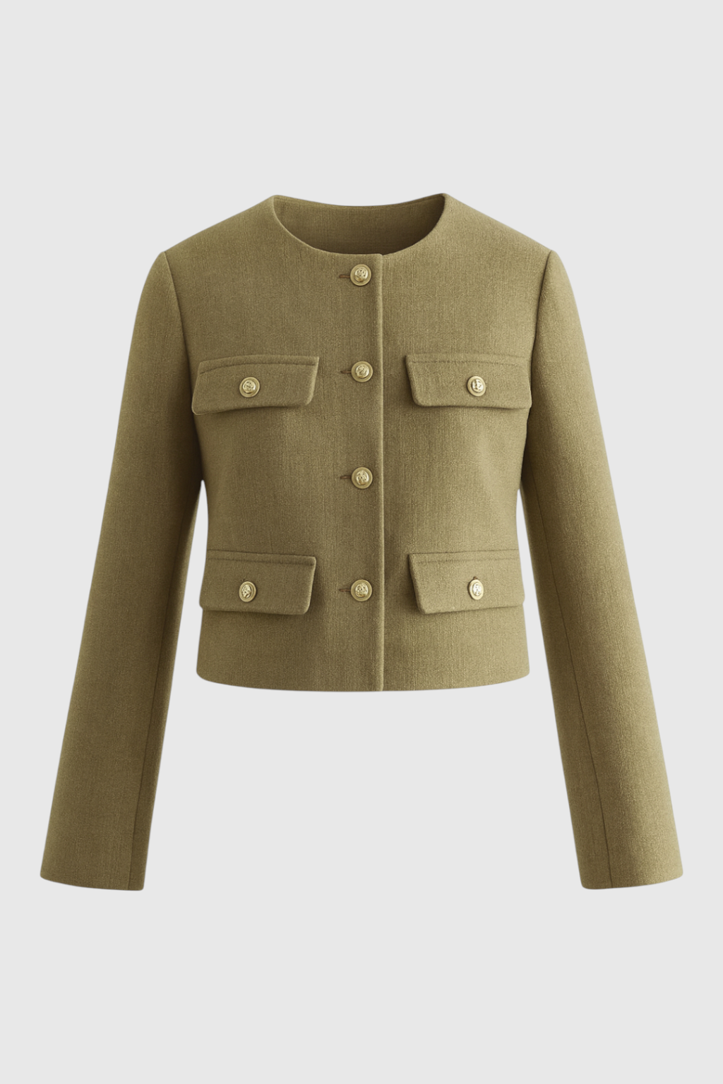 Giacca con Tasche | Collo Rotondo, Bottoni Oro