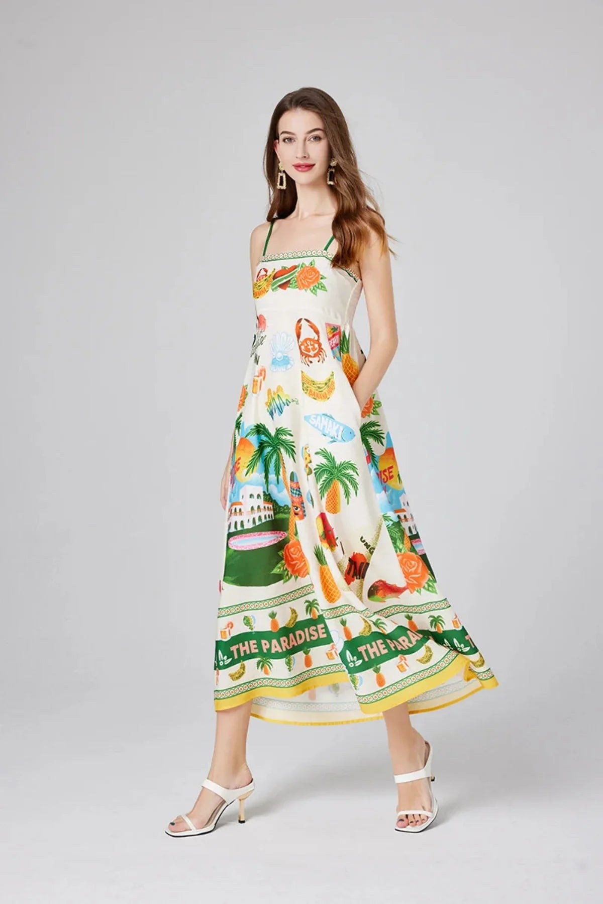 Abito Maxi Cami Altrove Paradise Print | Vestibilità Relaxed | Estate