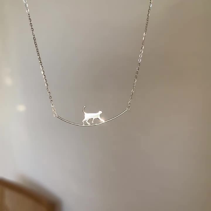 Collana Pendente Cat Curve Essenza | Finitura Argento