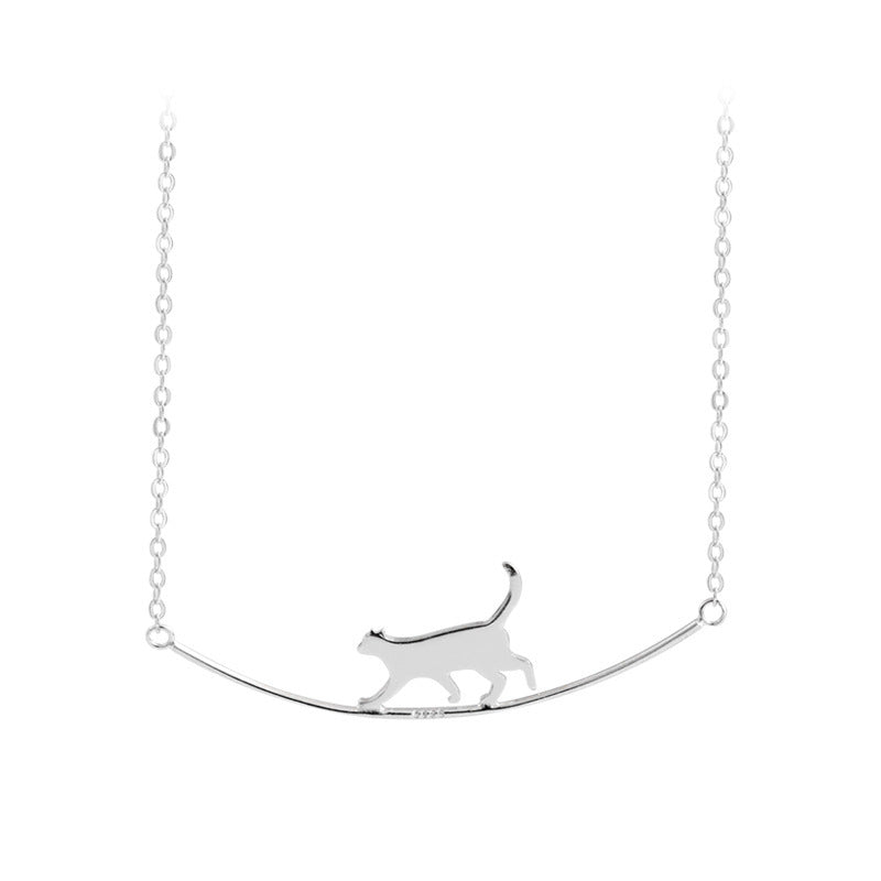 Collana Pendente Cat Curve Essenza | Finitura Argento