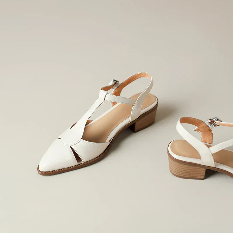 Tacchi Slingback in Pelle Serana | Punta a Punta | Fibbia