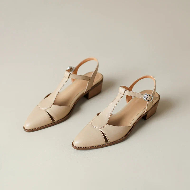 Tacchi Slingback in Pelle Serana | Punta a Punta | Fibbia