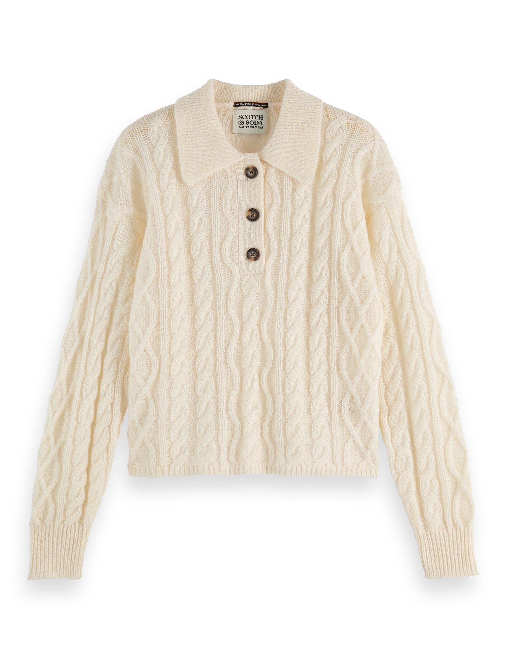 Maglione Maestria in Maglia Cablaggio | Mohair e Lana | Collo Polo