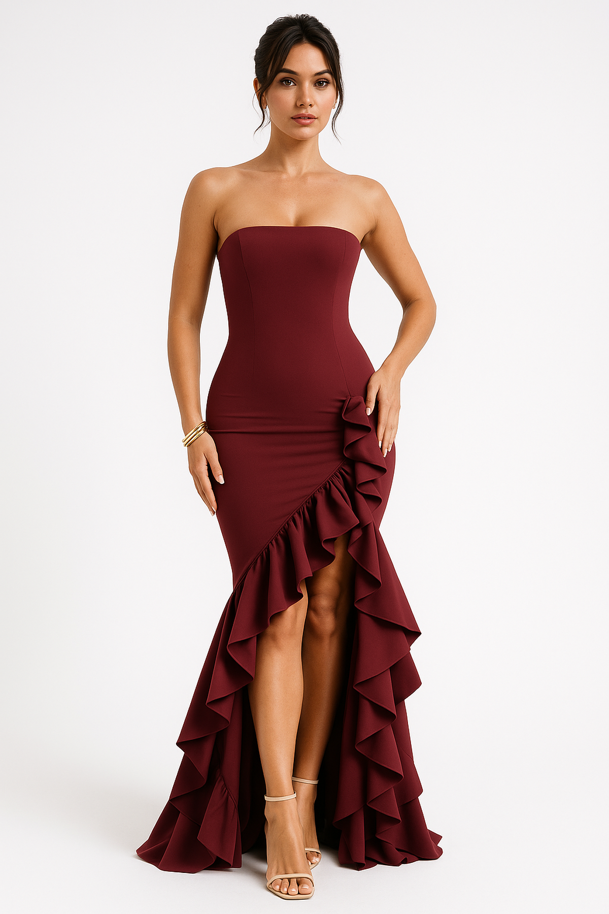 Abito Maxi Senza Spalline | Roulotte Alta e Fit Bodycon