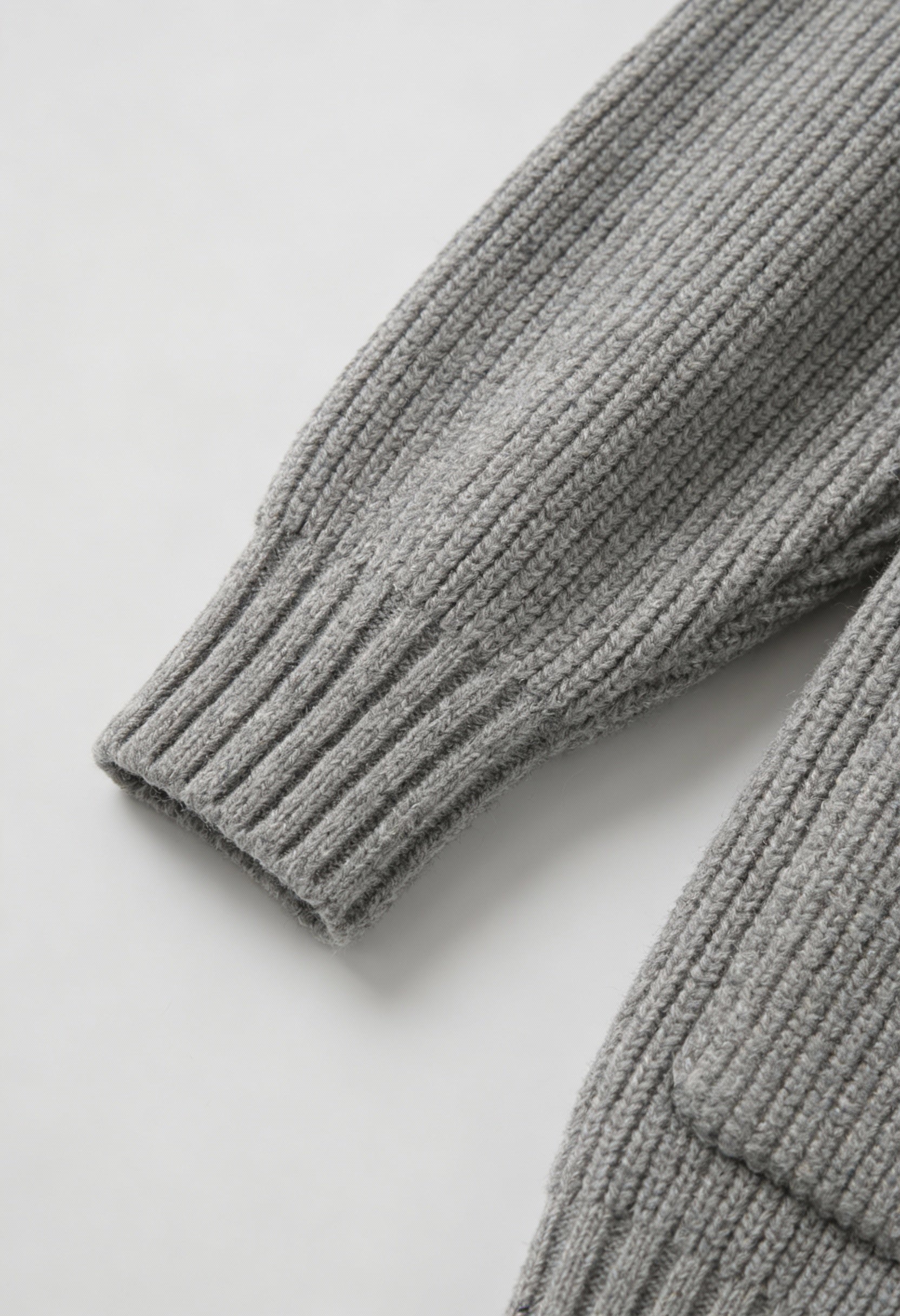Cardigan Rib Knit Oversized V-Neck | Tasche Applicate | Longline