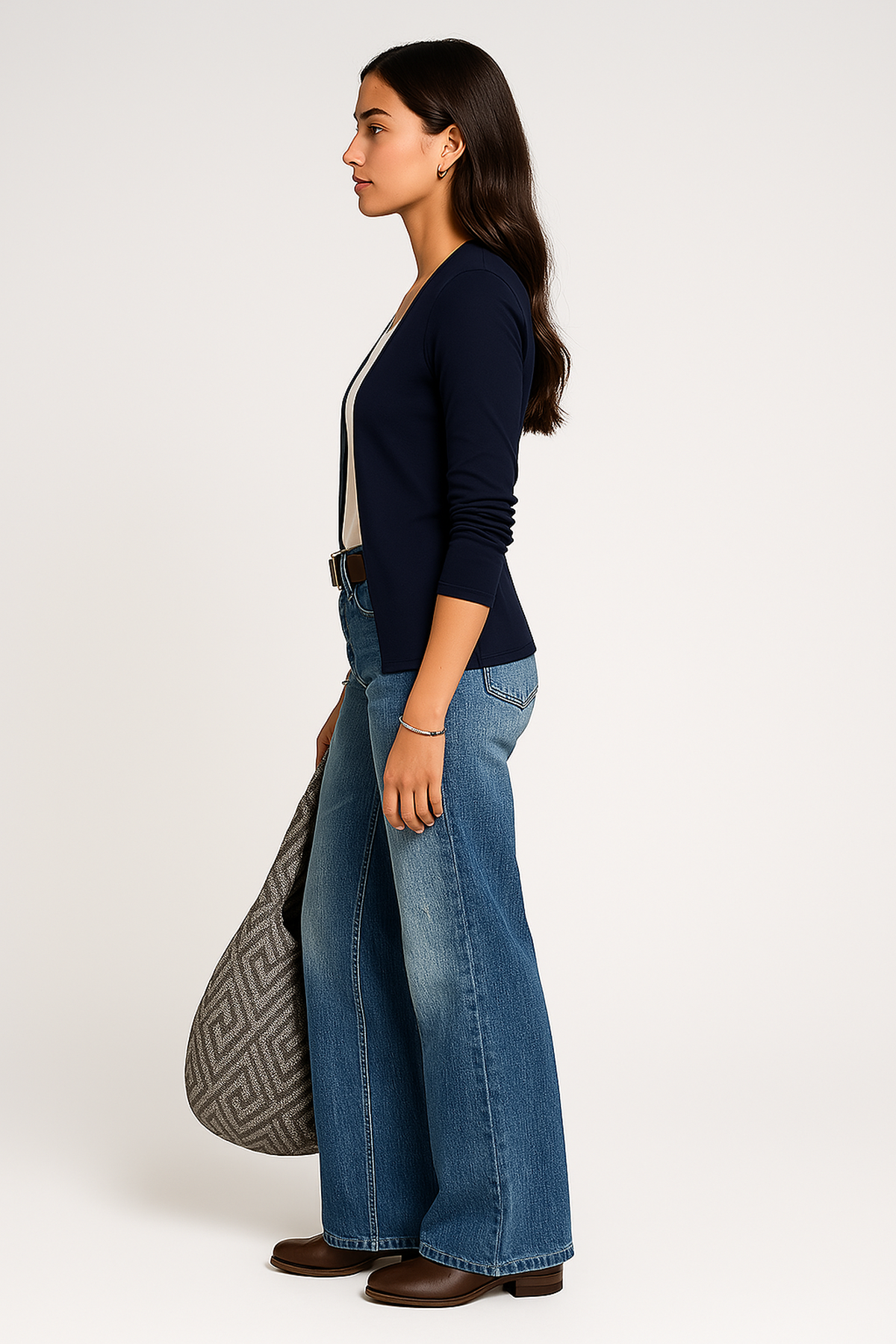 Jeans Denim Alta Vita Gamba Larga | Fit Regolare