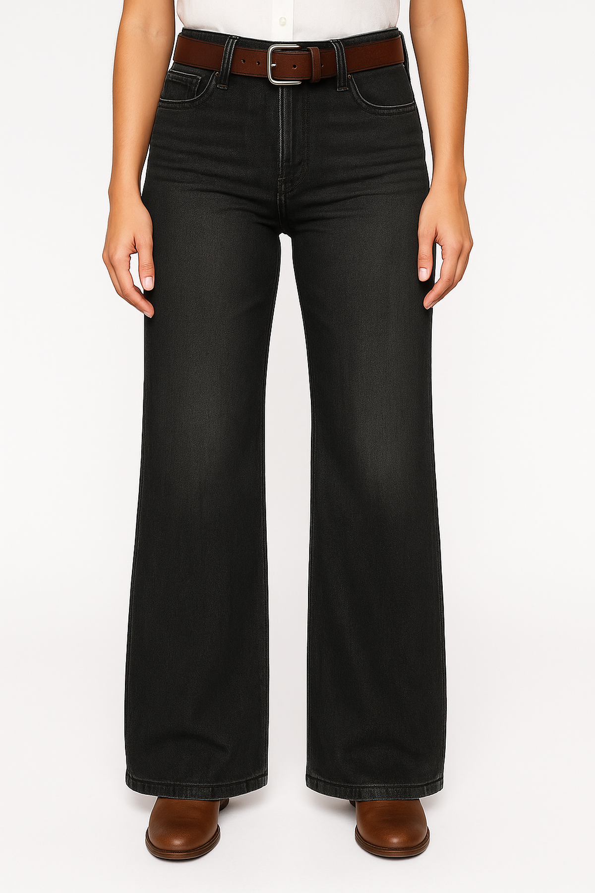 Jeans Denim Alta Vita Gamba Larga | Fit Regolare