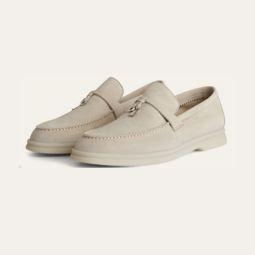 Mocassini Donna Suede con Frange – Beige