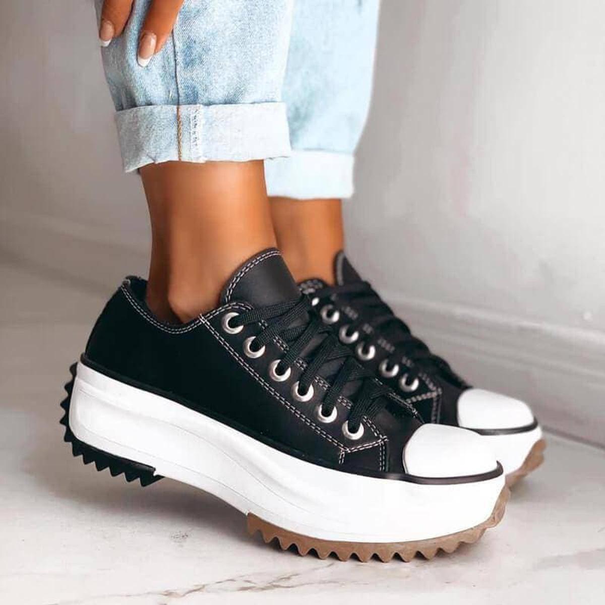 Sneakers Platform in Canvas | Suola Spessa | Lacci