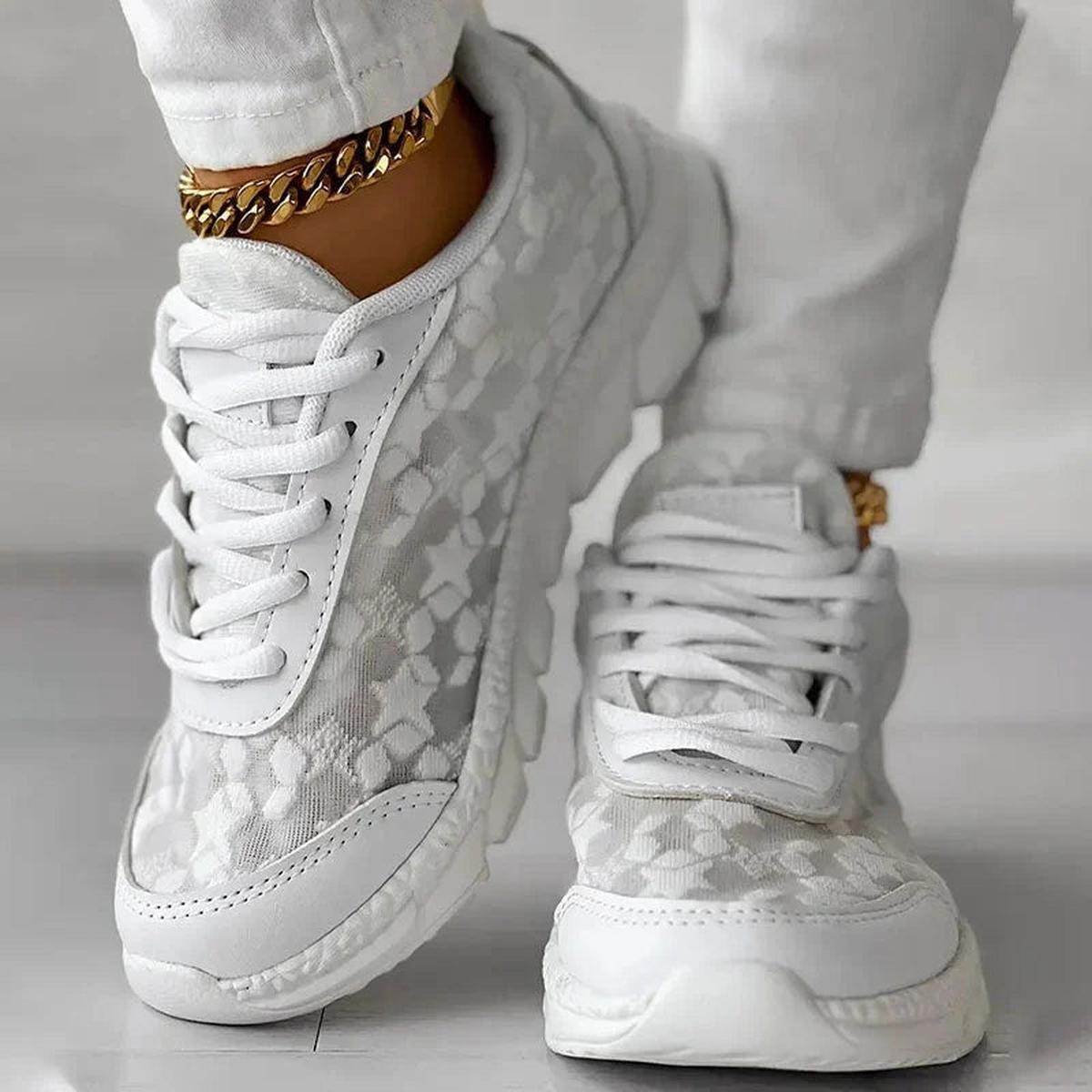 Sneakers Mesh Ricamate | Leggere | Suola Imbottita