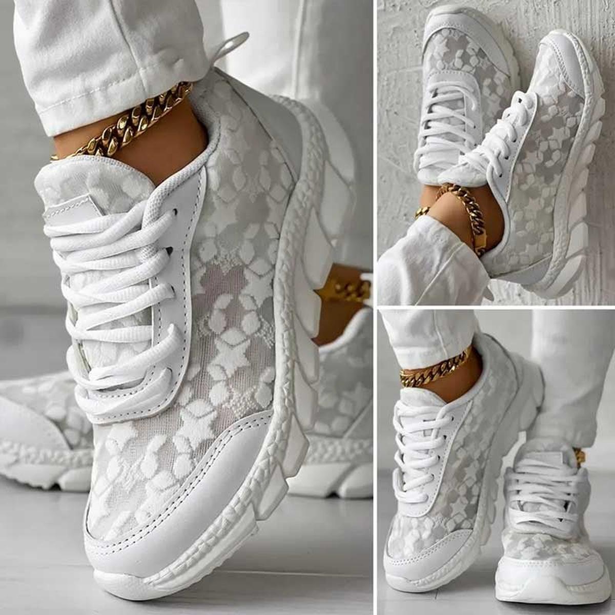 Sneakers Mesh Ricamate | Leggere | Suola Imbottita