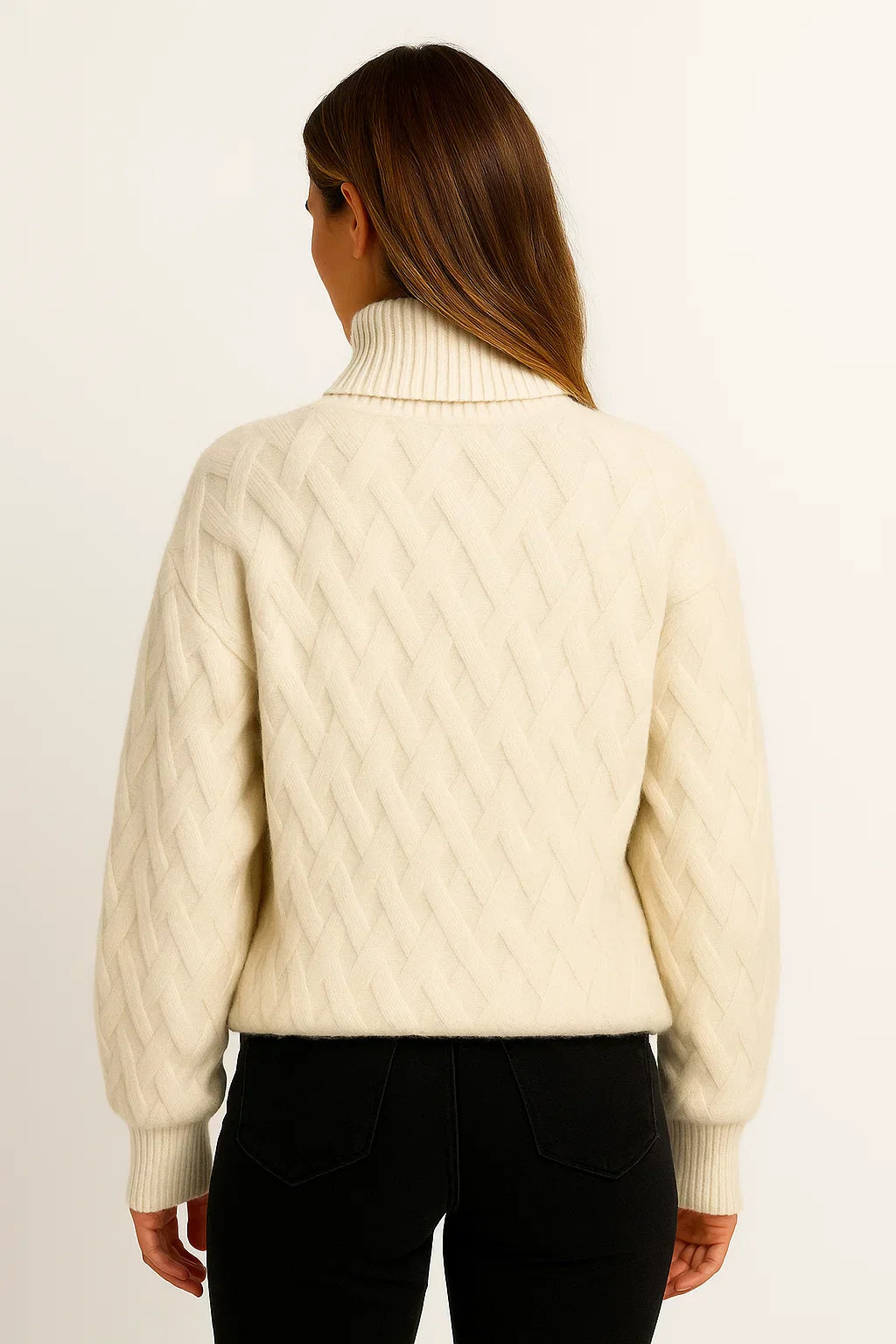 Maglia Collo Alto in Misto Lana | Design Tessuto Strutturato